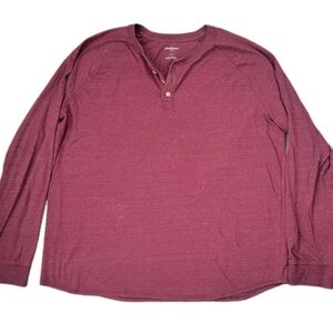 Goodfellow & Co \ Men's Long Sleeve Henley / Heathered Red / XXL